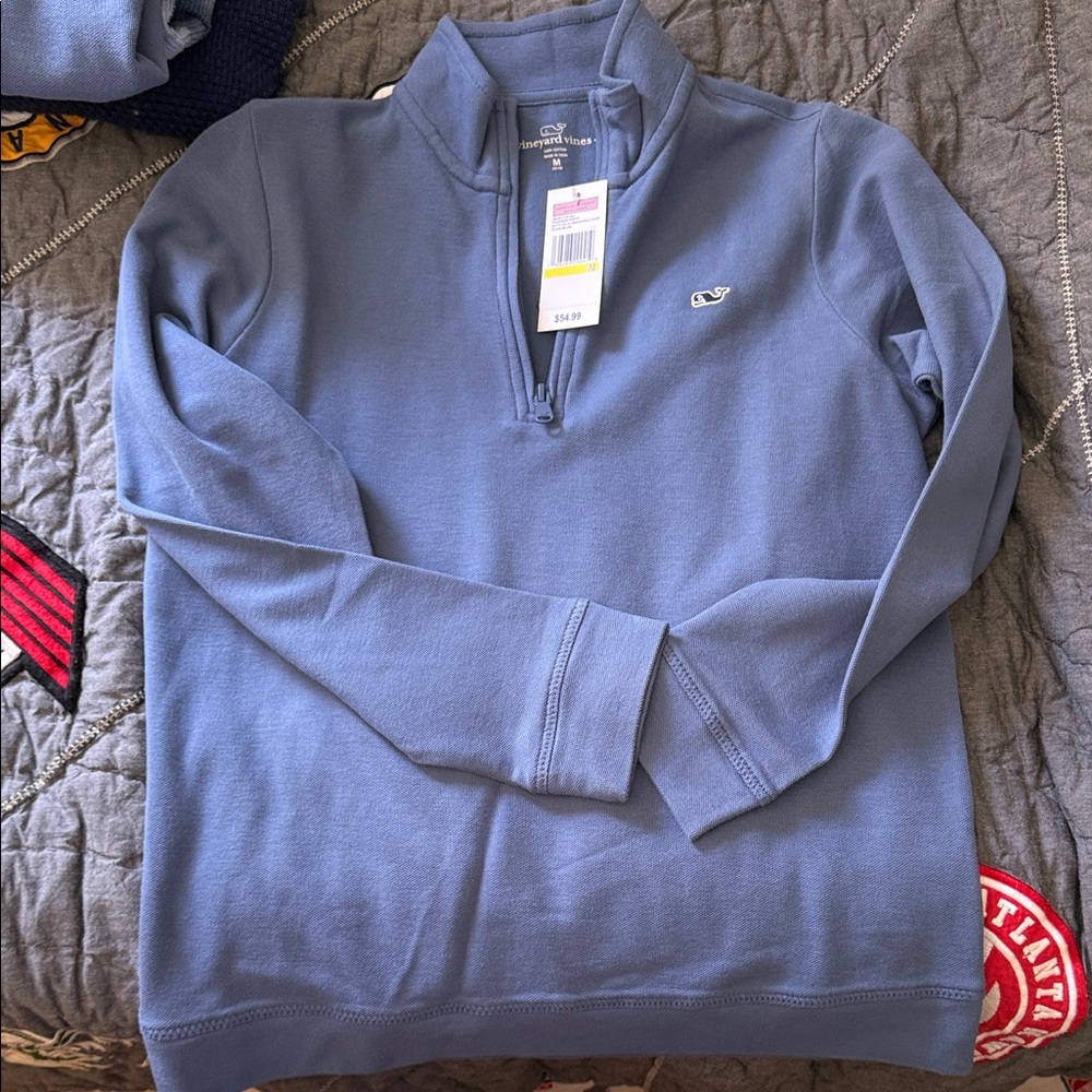 Vineyard Vines boys Slate Blue Zip-Up Sweater